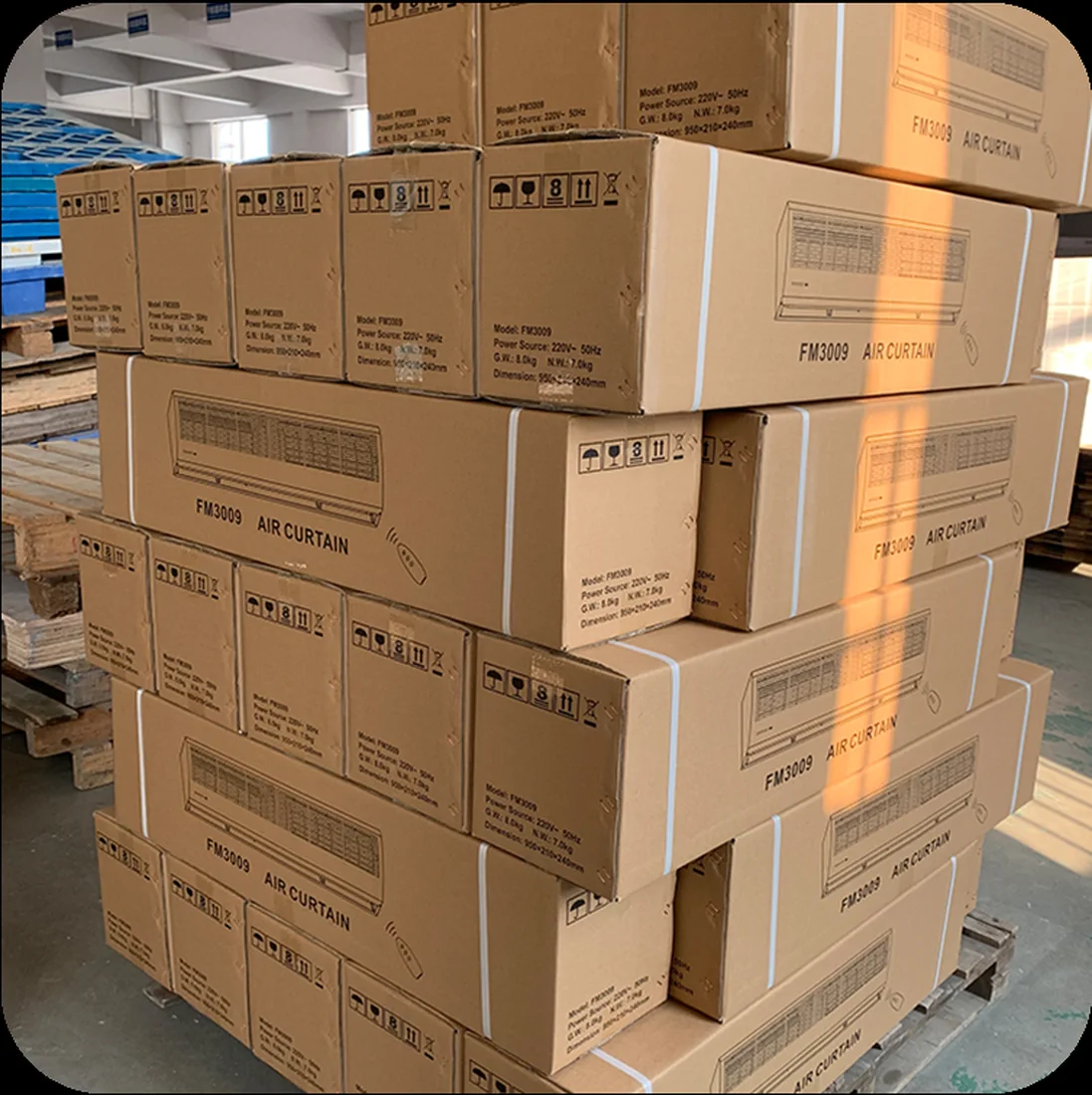 Storage area with packaged product cartons