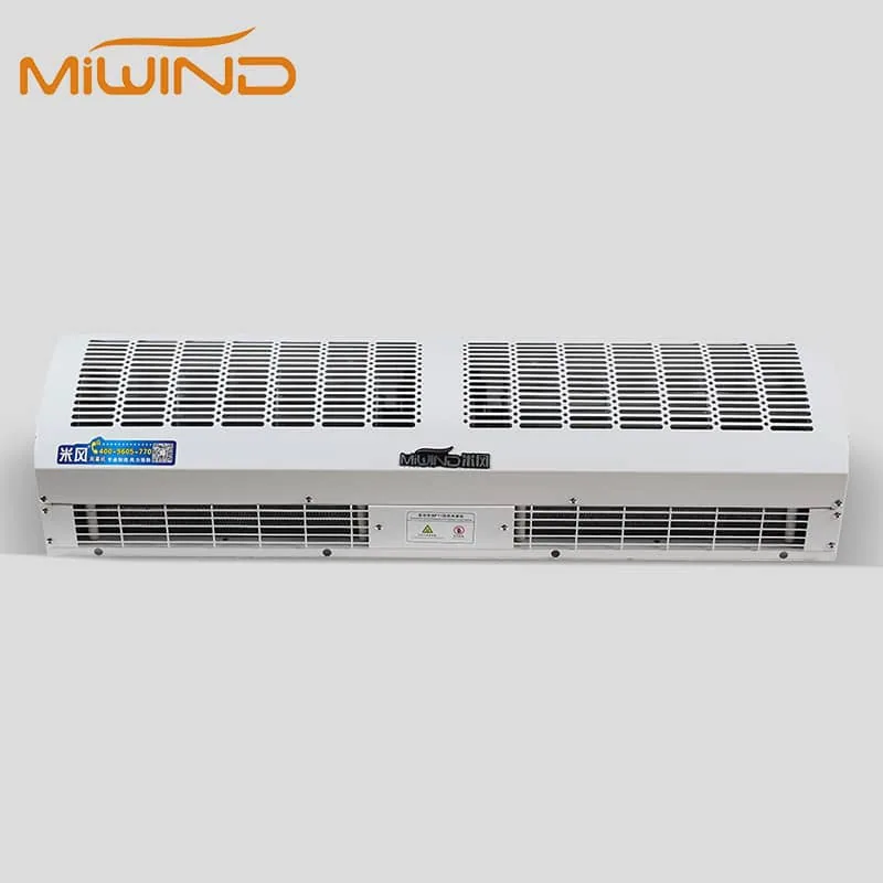 MiWind A3 heated air curtain front detail for entrance comfort review