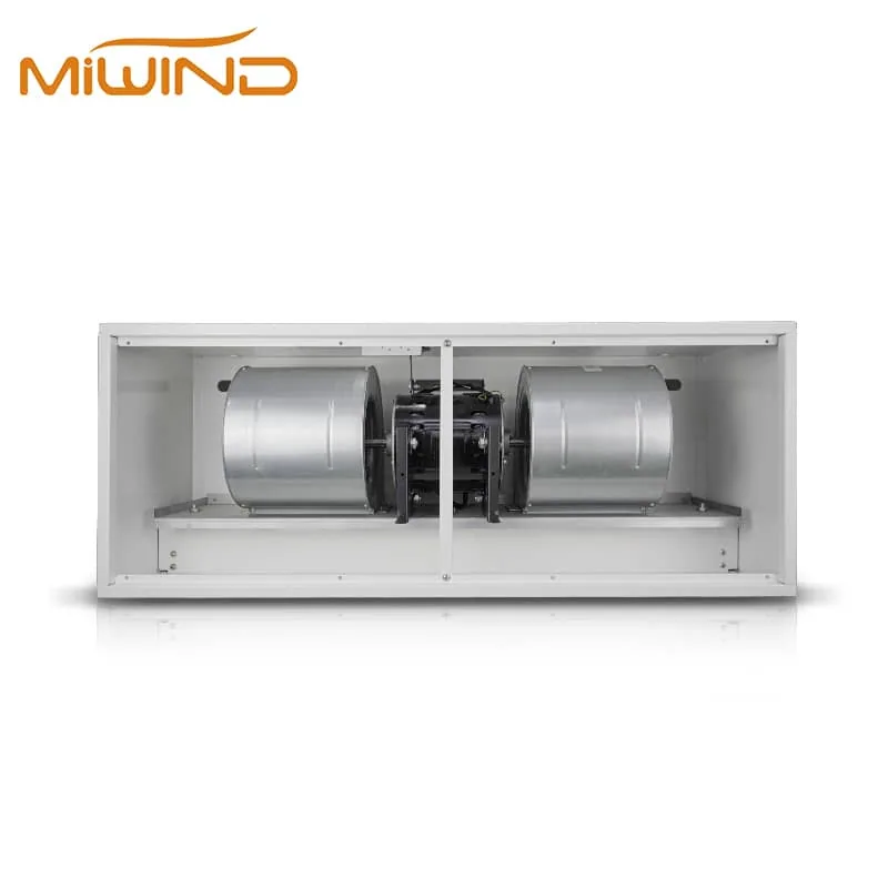 MiWind industrial air curtain side detail for warehouse dock opening review